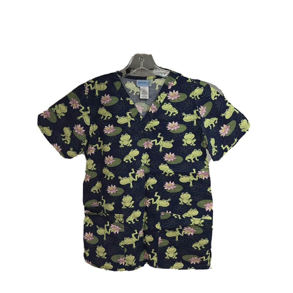 Lot of 6 Womens Uniform Medical Pullover Scrub Tops Shirts XS Pockets Cotton